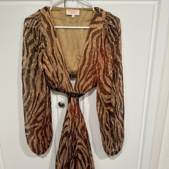 Rococo Sand Aine Midi Dress Camel Size XS - Picture 8 of 16